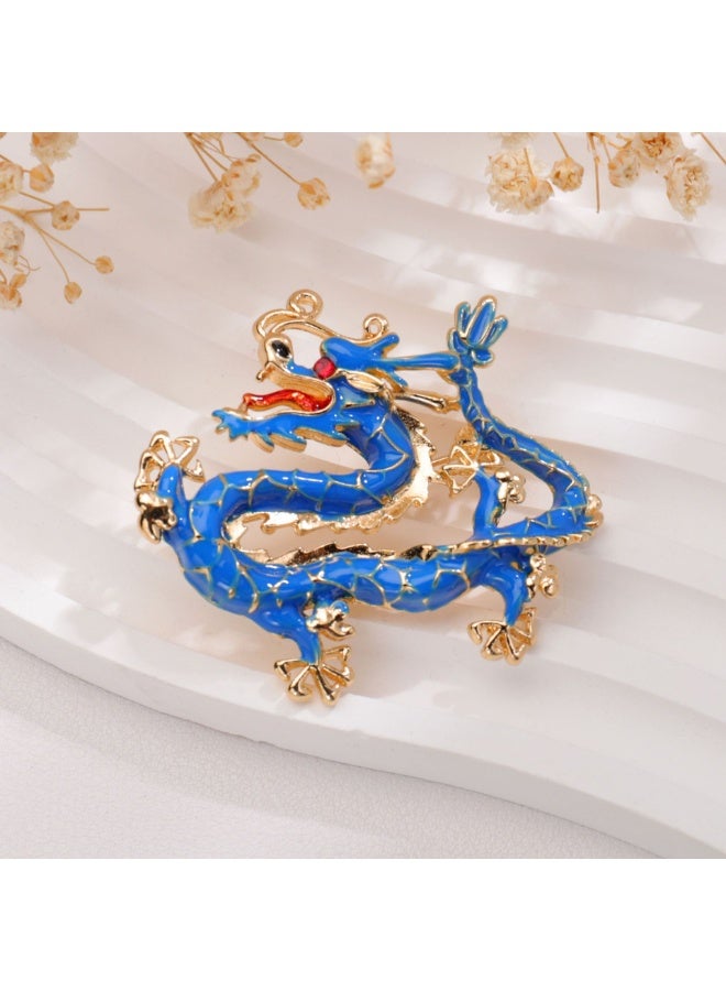 KUYING Retro Drip Oil Cartoon Flying Dragon Style High End Niche Men's Brooch 