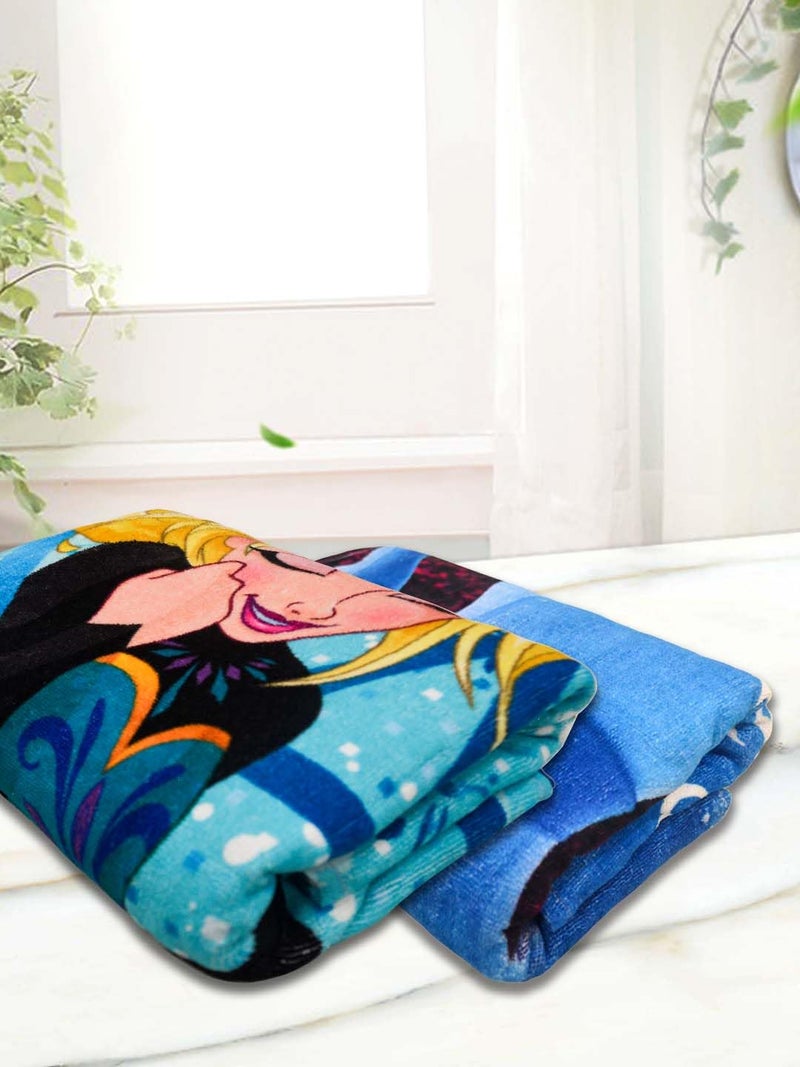 Athom Living Disney Frozen Elsa Themed Kids Bath Towel, 60x120cm, 350 GSM, Soft & Absorbent, Multicolor, Perfect for Boys and Girls, Pack of 2 - Image 2