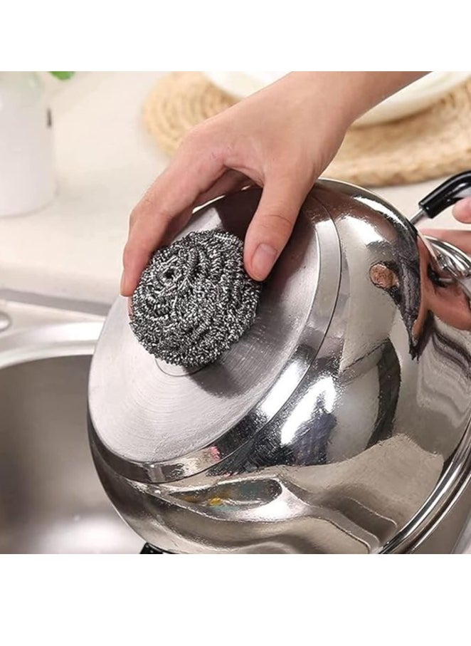 Spaceshoop Kitchen Stainless Steel Sponges Scourer Set for Uncoated Cookware,Pot Brush,Stovetops,Grill,Removing Tough Dirt  - Image 3