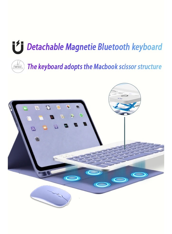 Yaqeen Honor Pad 9 12.1-Inch Case, Detachable Bluetooth Keyboard Case Anti-Fall Shockproof , Pad 9 Cover Built-In Pen Slot /Flip-Top Smart Wake-Up-Off/AED 89 Gift Set Screen Protector/ Keyboard Defender/Writing Pen/Leather Case-Purple - Image 2