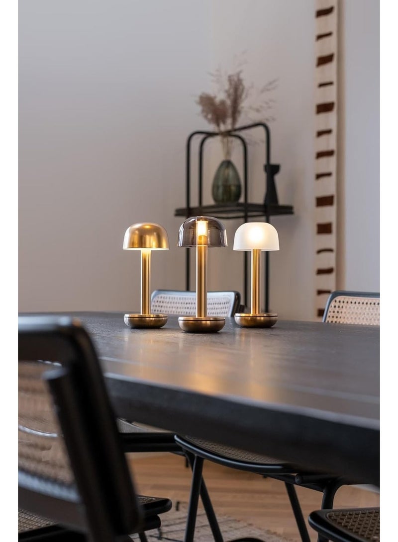 HUMBLE Two Wireless Portable LED Gold Frosted Shade Table Light Dimmable Mood Lighting Indoor Outdoor Cosy Warm Long Lasting Dining Home Garden Waterproof Design IP65 - Image 3