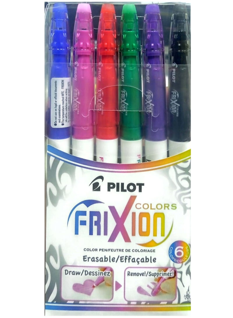 بايلوت مجموعة أقلام ألوان فريكسيون مكونة من 6 قطع من بايلوت، متعددة الألوان - Image 1