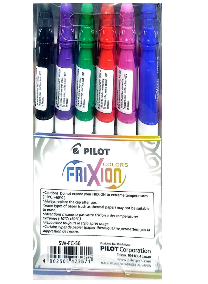 بايلوت مجموعة أقلام ألوان فريكسيون مكونة من 6 قطع من بايلوت، متعددة الألوان - Image 2