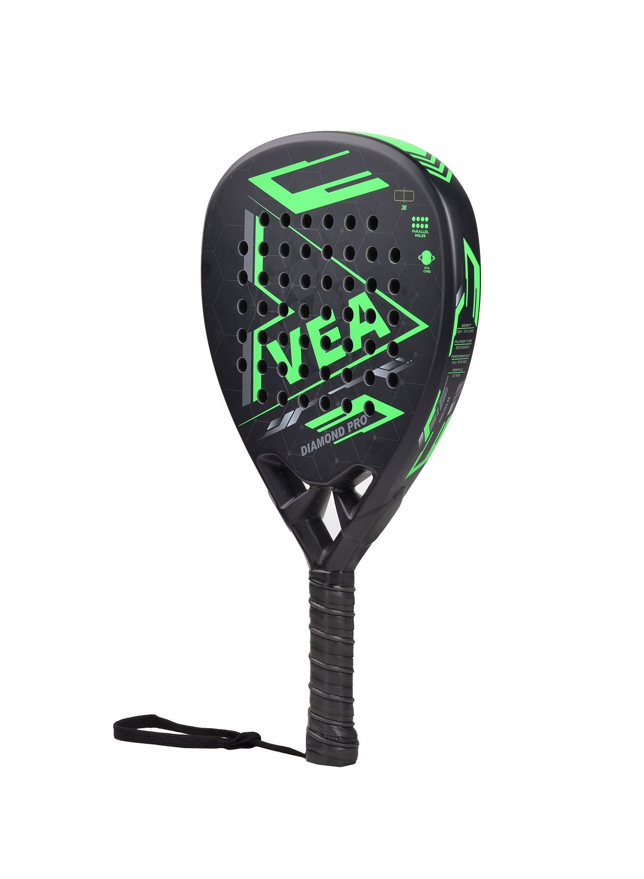 Diamond Pro Padel Racket with Cover - Carbon Fiber Racquet, Lightweight, EVA Core - Professional Performance