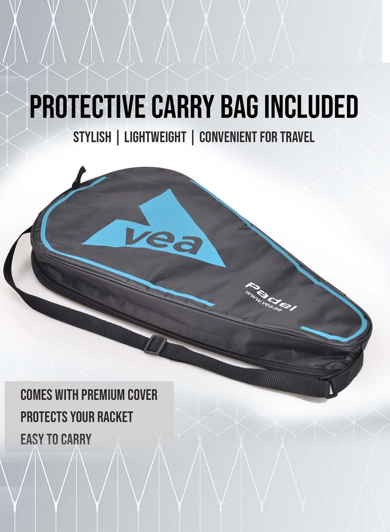 VEA Diamond Pro Padel Racket with Cover - Carbon Fiber Racquet, Lightweight, EVA Core - Professional Performance - Image 2