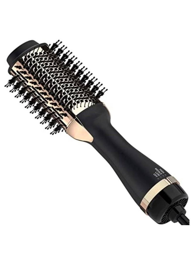 DSP One-Step Hair Dryer Brush For Styling and Frizz Control Negative Ionic Hot Air Brush Volumizer Ceramic Coating Gold - Image 1