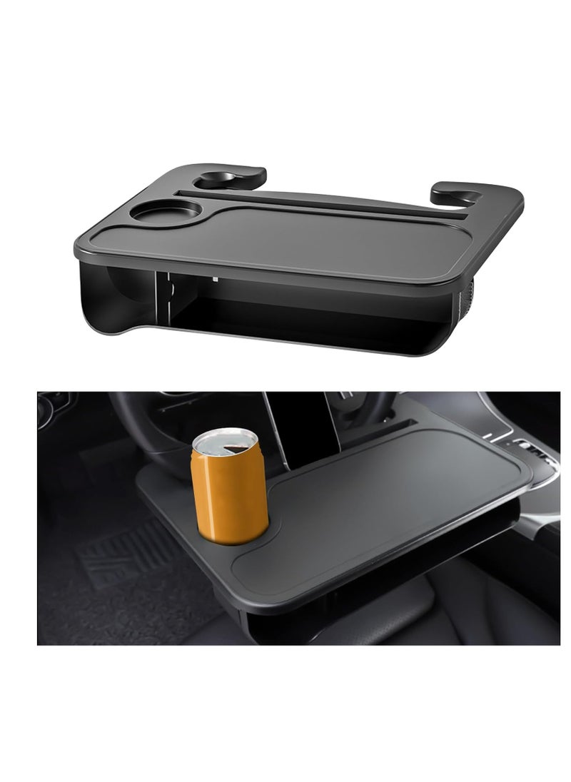 SYOSI Car Steering Wheel Tray, 2 In 1 Seat Gap Filler Organizer, Multifunctional Car Seat Accessories, Tray For Laptop Eating Working, Seat Organizer for Holding Phone, Sunglasses, Keys, Drink, Writing  - Image 1
