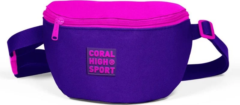 CORAL HIGH Sport Purple Pink Two Compartment Waist Bag 22609