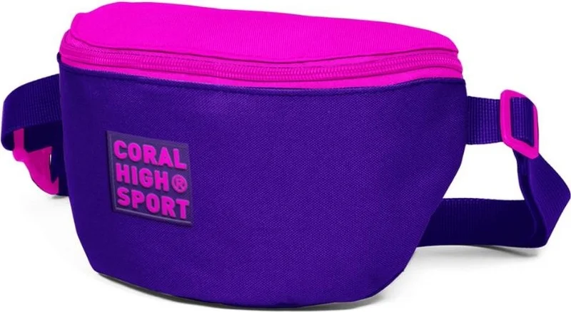 CORAL HIGH Sport Purple Pink Two Compartment Waist Bag 22609