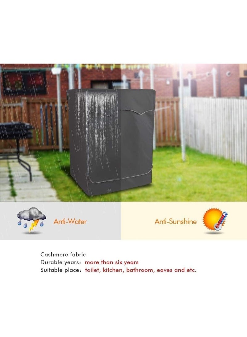 ChicAbode غطاء الغسالة لغسالة الحمل الأمامي والمجفف ، غطاء نسيج أكسفورد مقاوم للماء من 4 جوانب مع سحاب ، يناسب آلات التحميل الأمامية 7.5-12KG (أسود ، 27 × 33 × 39 بوصة) - Image 3