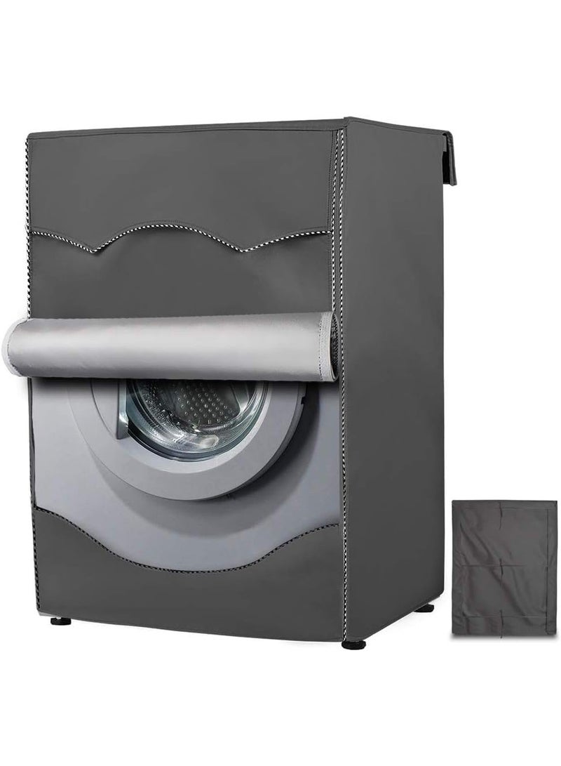 ChicAbode غطاء الغسالة لغسالة الحمل الأمامي والمجفف ، غطاء نسيج أكسفورد مقاوم للماء من 4 جوانب مع سحاب ، يناسب آلات التحميل الأمامية 7.5-12KG (أسود ، 27 × 33 × 39 بوصة) - Image 1