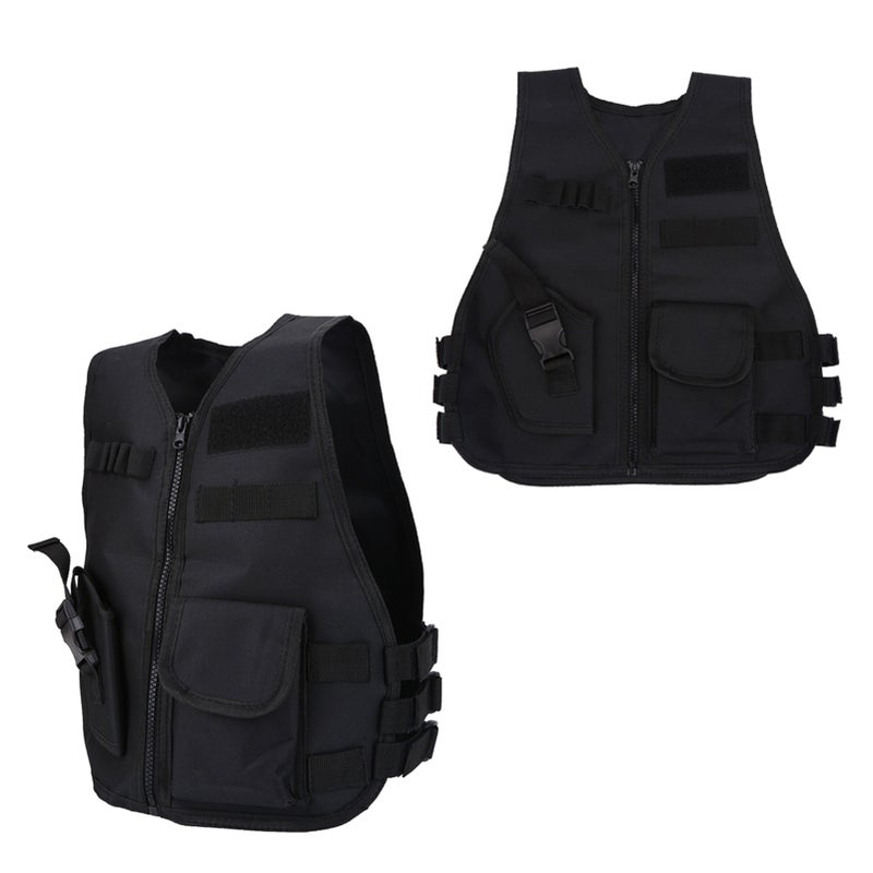 Breathable Children Kids Vest Protective Waistcoat for Outdoor Hunting Combat Games Black S - Image 2