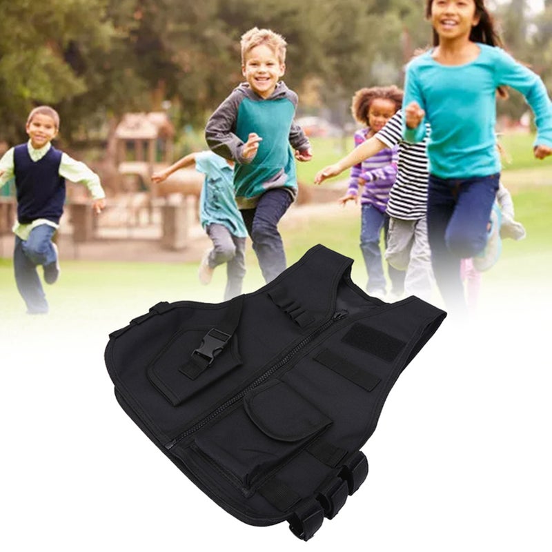 Breathable Children Kids Vest Protective Waistcoat for Outdoor Hunting Combat Games Black S - Image 5