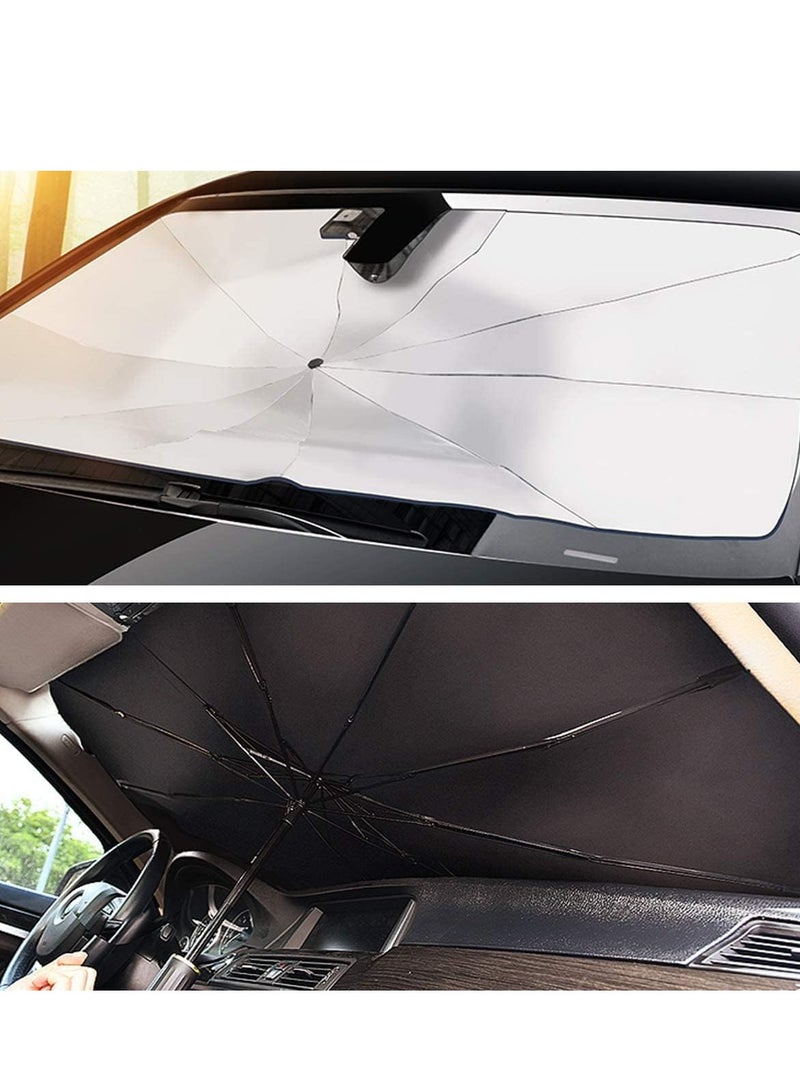 Windshield Sun Shade Umbrella for Car - 【Vinyl Coating】 Protect Car from Sun Rays  Heat Damage Keep Cool and Protect Interior, Spring Structure Edge large(79 cm * 140 cm) - Image 5