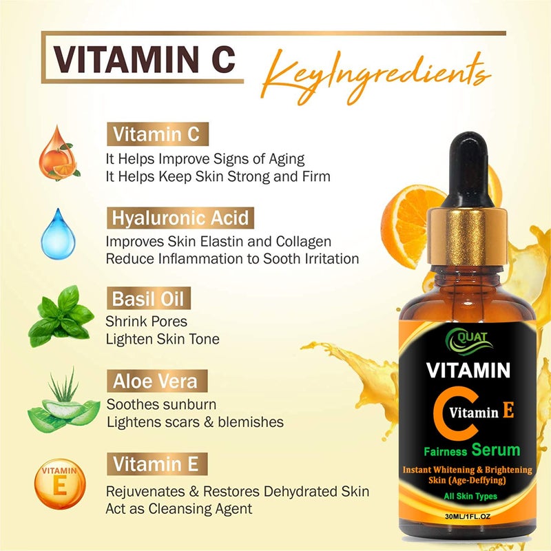Quat Vitamin C With E Fairness Serum for Women 30 ml - Image 2