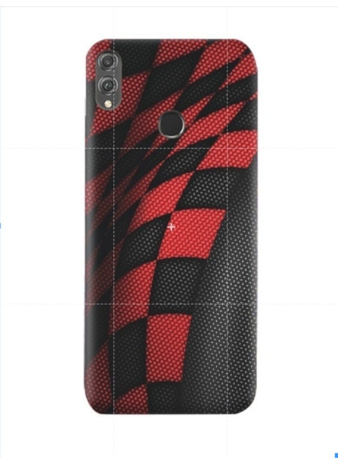 AMC DESIGN Protective Case Cover For Huawei Honor 8X Sports Red & Black Pattern