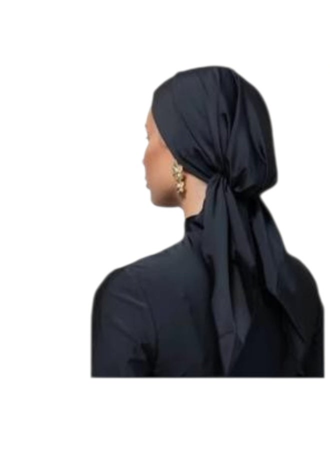 A satin scarf lined from the inside with a back tie, ready to wear