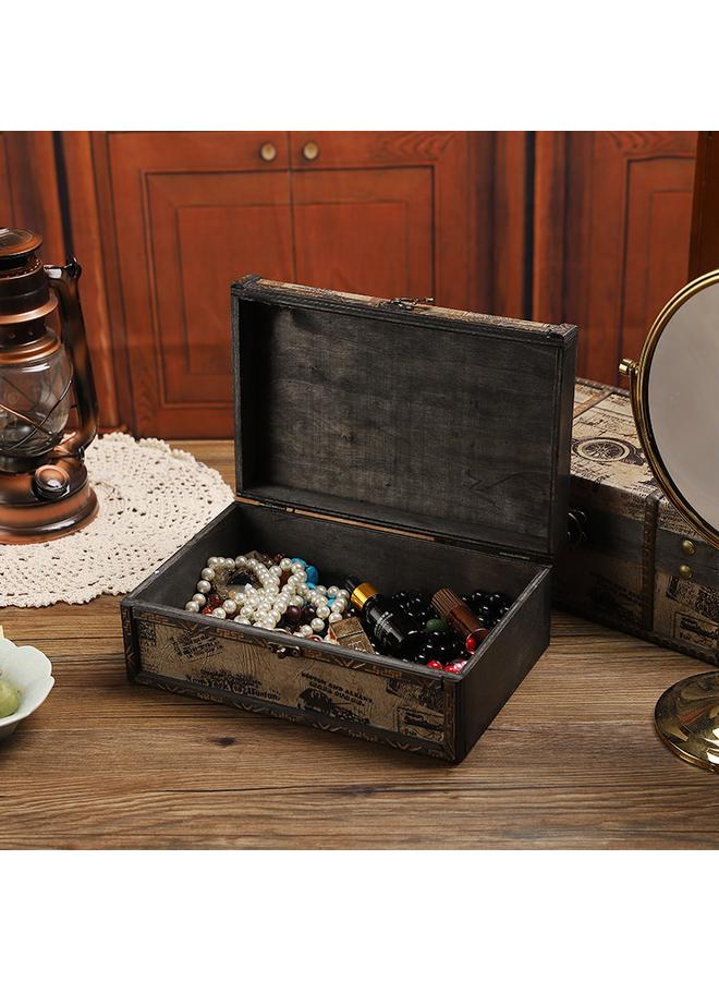 Bluejw New Wooden Desktop Storage Box Retro English Style Jewelry Jewelry Box Certificate Letter Storage Box Packaging Wooden Box - Image 2