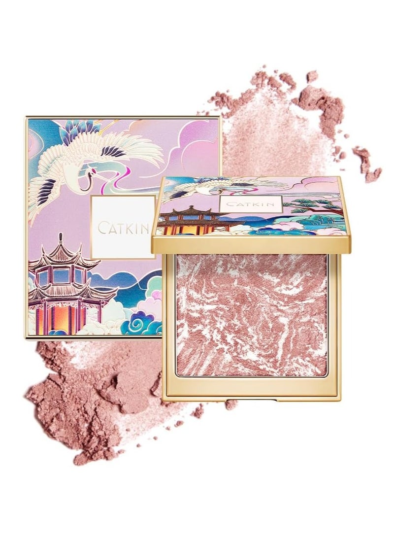 CATKIN Blusher for Cheeks Make Up Coral Pink Peach powder blush Shimmering Blush Creates a Lightweight Natural Finish 10g - Image 1
