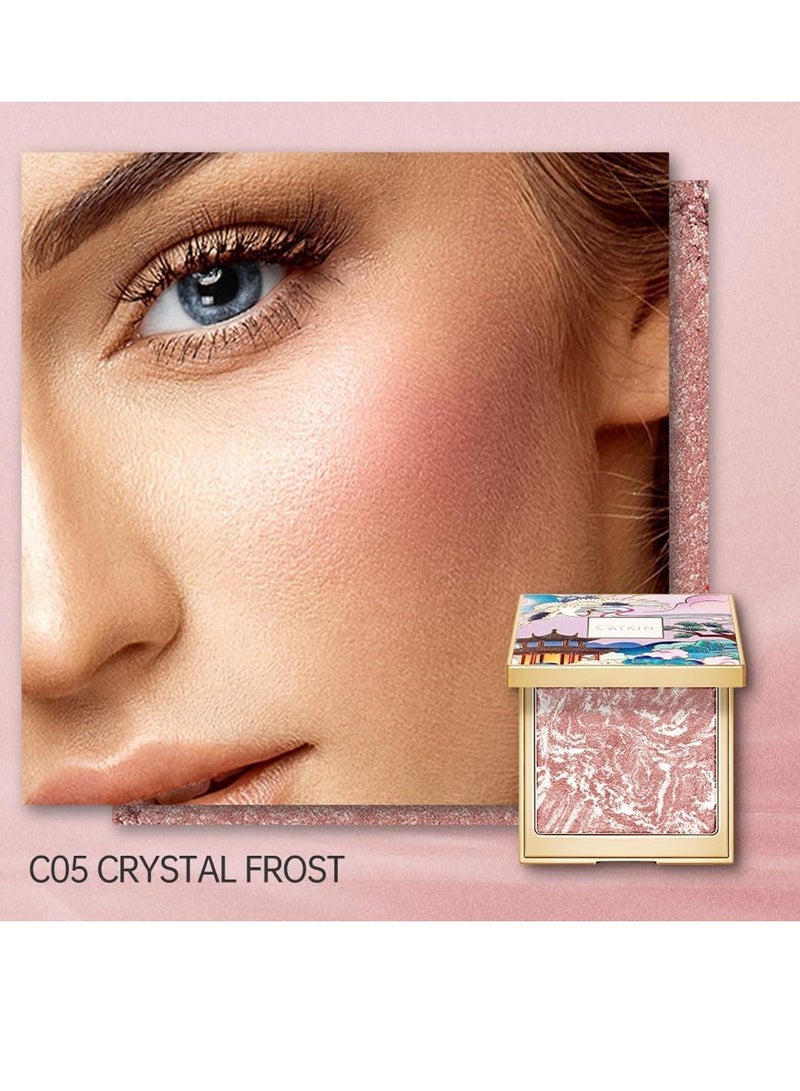 CATKIN Blusher for Cheeks Make Up Coral Pink Peach powder blush Shimmering Blush Creates a Lightweight Natural Finish 10g - Image 2