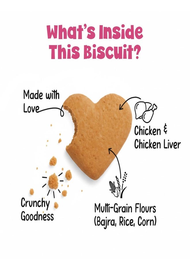 PETS EMPIRE BARKBITES Chicken Liver Biscuit Jar for Dogs 350g - Healthy Dog Treats with No Maida, No Sugar, No Salt - Crunchy & Nutritious Biscuits for Training and Rewards - Image 4