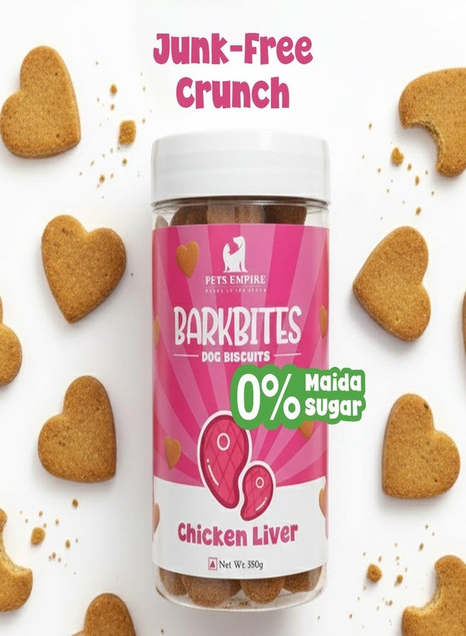 PETS EMPIRE BARKBITES Chicken Liver Biscuit Jar for Dogs 350g - Healthy Dog Treats with No Maida, No Sugar, No Salt - Crunchy & Nutritious Biscuits for Training and Rewards - Image 5
