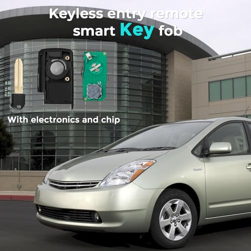 HelloAuto Key Fob for Toyota Prius 2004 2005 2006 2007 2008 2009 Replacement Keyless Entry Remote Smart Key Fob for Silver Logo, P/N: 2584A-B31EG, 89994-47061 (FCC ID: MOZB31EG) - Image 3