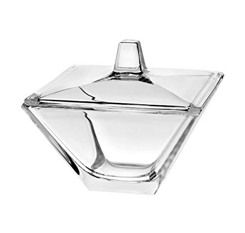 Barski - European Glass - Square - Covered - Candy - Nut - Chocolate - Jewelry - Box - 4.2" Diameter - Made in Europe - Image 5