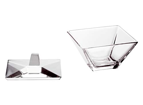 Barski - European Glass - Square - Covered - Candy - Nut - Chocolate - Jewelry - Box - 4.2" Diameter - Made in Europe - Image 2