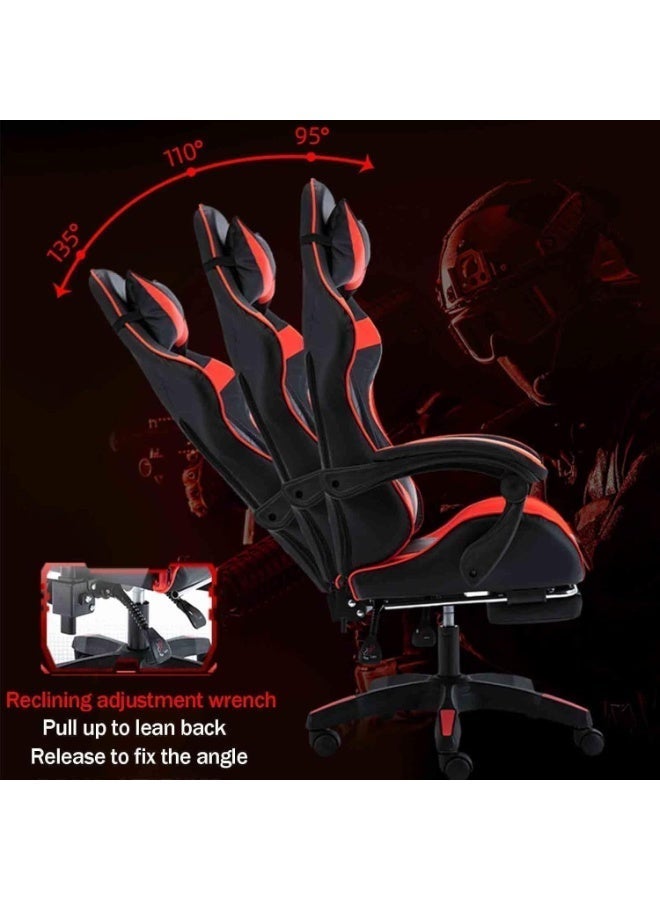 rayze Gaming Chair Adjustable Computer Chair Pc Office Pu Leather High Back Lumbar Support Comfortable Armrest Headrest 82X29X59 Cm - Image 2