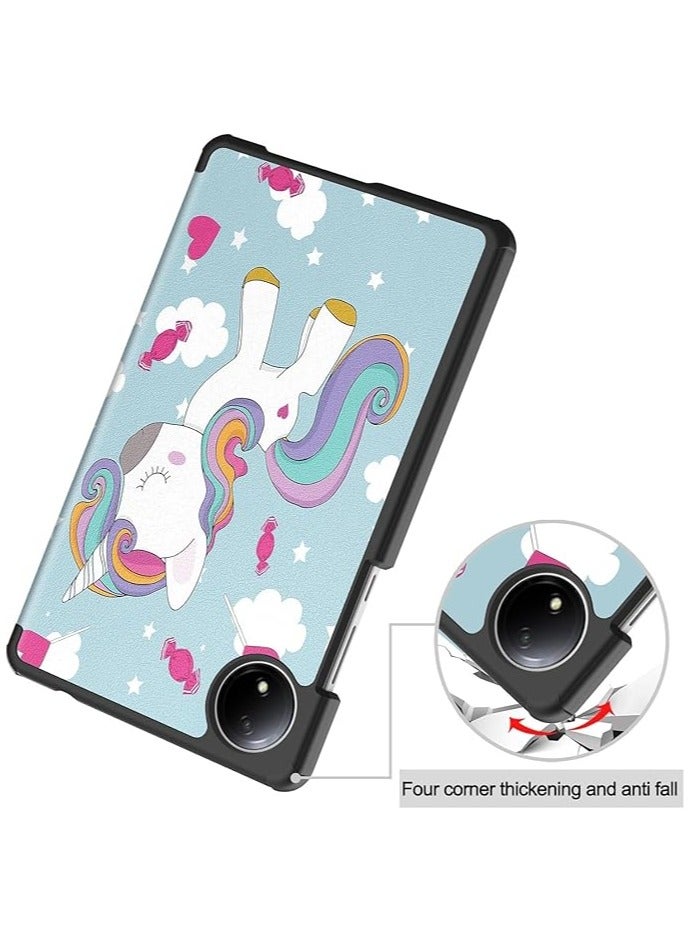 erorex Case for Xiaomi Redmi Pad SE 8.7 inch(2024), Tri fold Slim Lightweight Hard Shell Cover with Multi-Angle Stand For Redmi Pad SE 8.7 Inch (Unicorn, Redmi Pad SE 8.7-inch (2024)) - Image 2