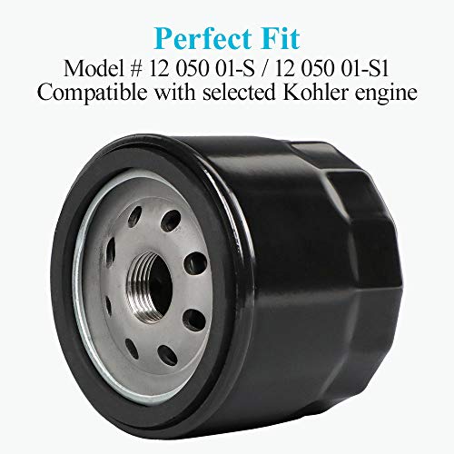 HOODELL 2 Pack 12 050 01-S Oil Filter for Kohler Engine Lawn Mower, Troy Bilt Bronco 12 050 01, Professional 1205001-S 12 050 01-S1 Oil Filter - Image 3