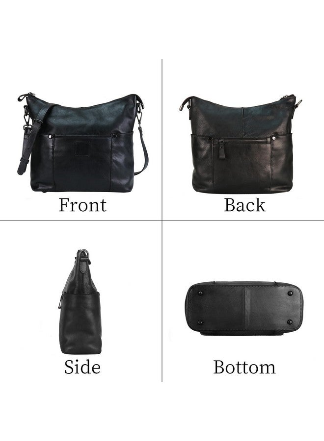 LETEULO Hobo Bag for Women Crossbody Bag Purse and Handbag Leather Shouler Bags (Black) - Image 4