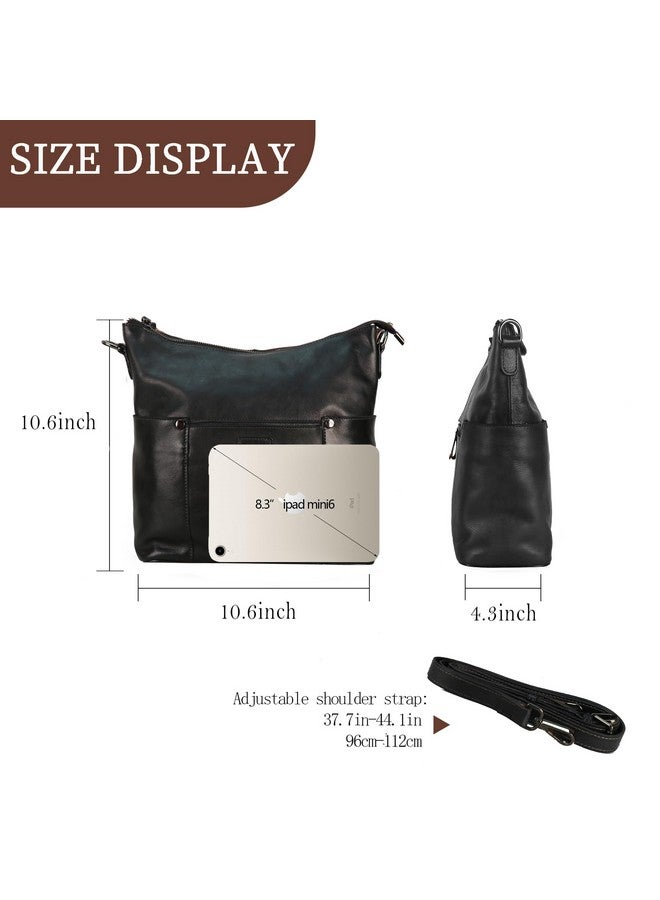 LETEULO Hobo Bag for Women Crossbody Bag Purse and Handbag Leather Shouler Bags (Black) - Image 1