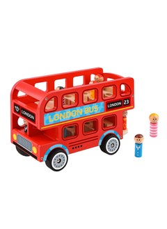 TOOKY TOY لعبة حافلة لندن الخشبية  - Image 1