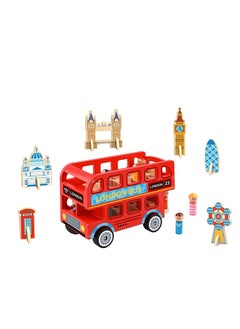 TOOKY TOY لعبة حافلة لندن الخشبية  - Image 2