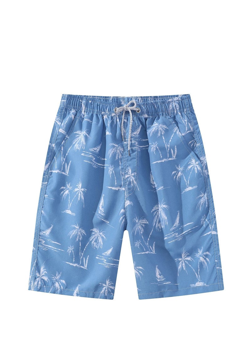 1-Piece Men Swim Beach Shorts Quick Dry Swimming Trunks Drawstring Surfing Board Shorts Loose Boxers Short Pants  - Image 1