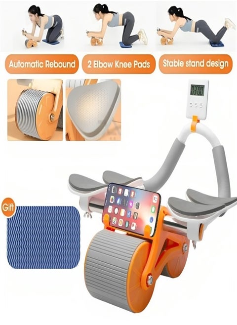 Exercise Machine Roller For Fat Burning with Elbow Support Mat Phone Holder And Timer