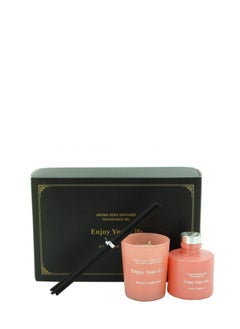 BABAZAM Aromatherapy Scented Candle Set with Fragrance Oil and 6 Pieces of Sticks Beautifully Packaged Ideal for Birthday Anniversary Gift  Pink 20x13x6cm  - Image 4