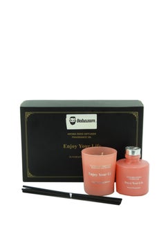 BABAZAM Aromatherapy Scented Candle Set with Fragrance Oil and 6 Pieces of Sticks Beautifully Packaged Ideal for Birthday Anniversary Gift  Pink 20x13x6cm  - Image 5