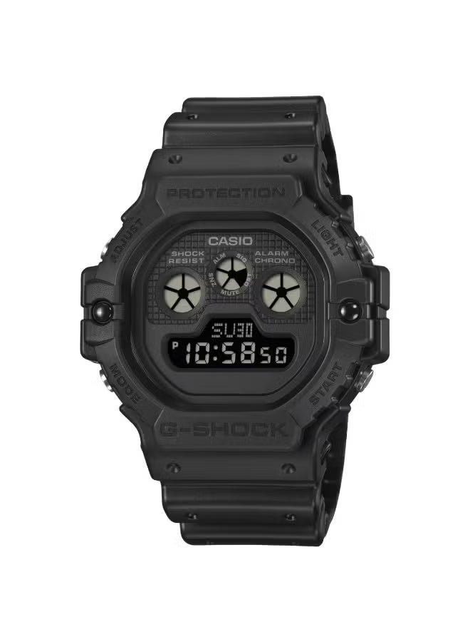 ساعة جي شوك رقمية للرجال DW-5900UBB-1DR، بسوار راتنج أسود، بلمسة نهائية غير لامعة