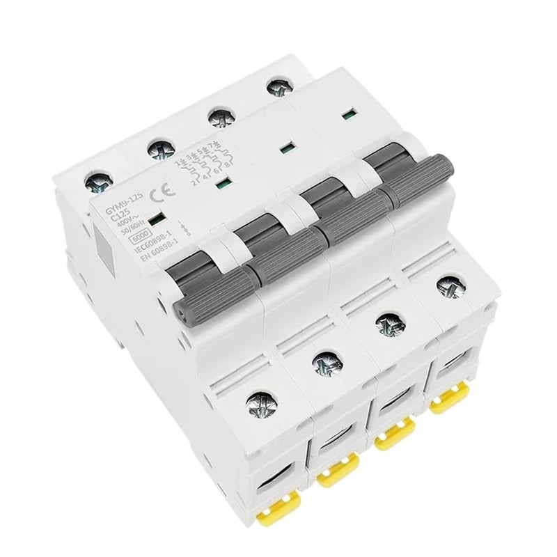 4 قطب منحنى C 125 أمبير قاطع دائرة تيار متردد MCB 400 فولت 6 كيلو أمبير عرض 71.2 ملم - Image 2