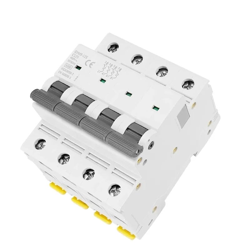 4 قطب منحنى C 125 أمبير قاطع دائرة تيار متردد MCB 400 فولت 6 كيلو أمبير عرض 71.2 ملم - Image 4