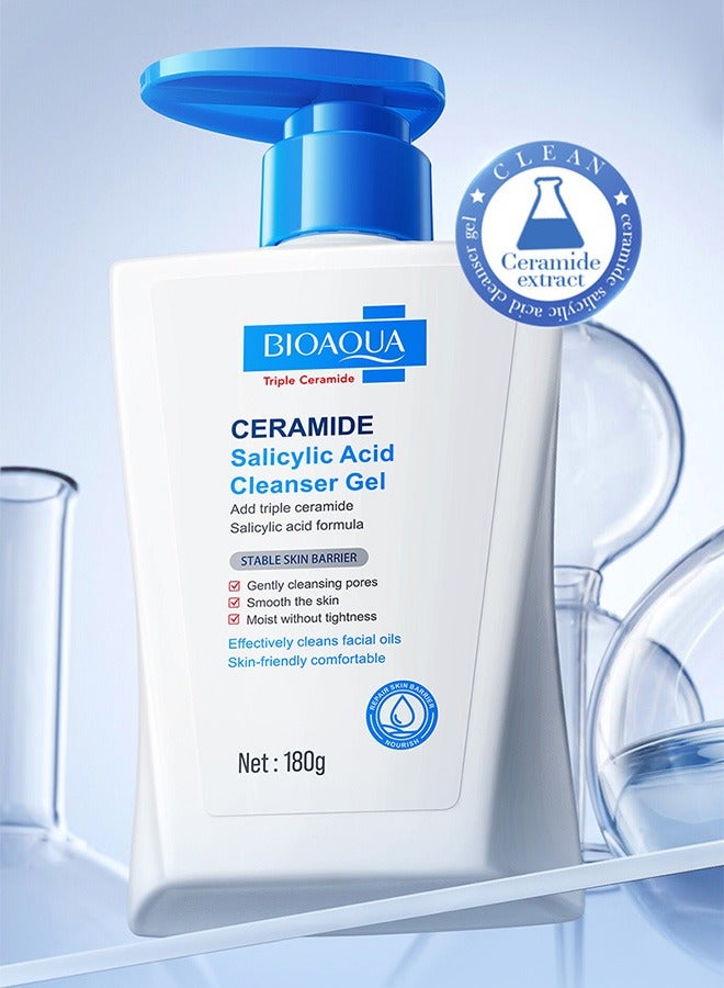 BIOAOUA Salicylic Acid Cleansing Gel Cleanser, Gentle Oil Control and Exfoliating Face Wash, Non Comedogenic and Fragrance Free - Image 3