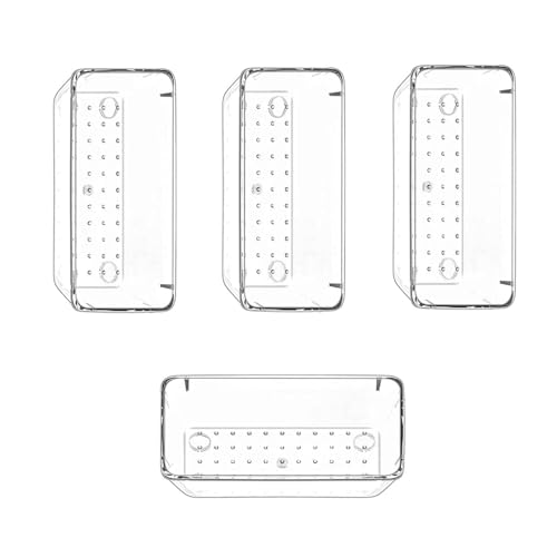 Zeinwap Desk Drawer Organizers Trays Set Clear Plastic Storage Bins Bathroom Drawer Tray Dividers Vanity for Bedroom Dresser Makeup Kitchen Utensil Office(4 Pc Long Med Tray), Transparent - Image 1