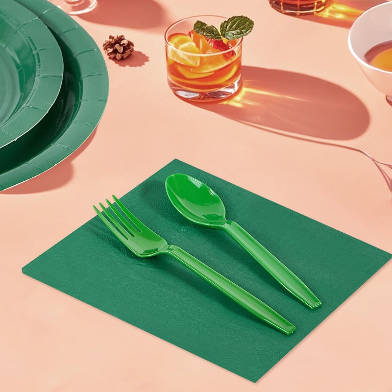 Ottin Solid Emerald Green Paper Dinner Napkins 6.5'' Disposable Luncheon Napkins 50 Count for Birthday Wedding Saint Patrick's Day Party Everyday Lunch Dinner Event Earth Day Fathers Day Juneteenth - Image 3