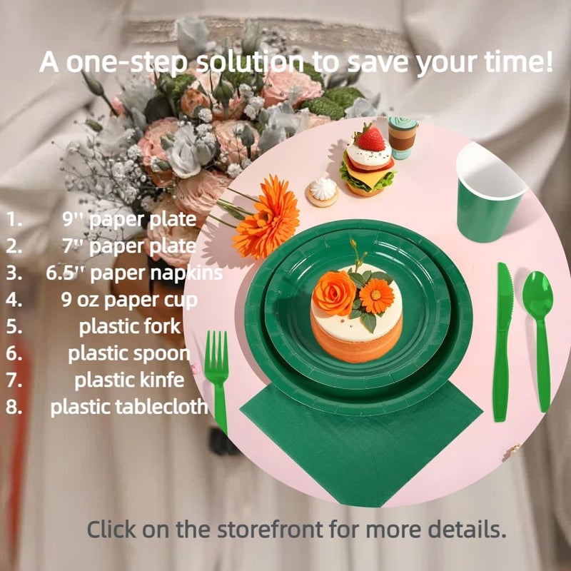 Ottin Solid Emerald Green Paper Dinner Napkins 6.5'' Disposable Luncheon Napkins 50 Count for Birthday Wedding Saint Patrick's Day Party Everyday Lunch Dinner Event Earth Day Fathers Day Juneteenth - Image 4