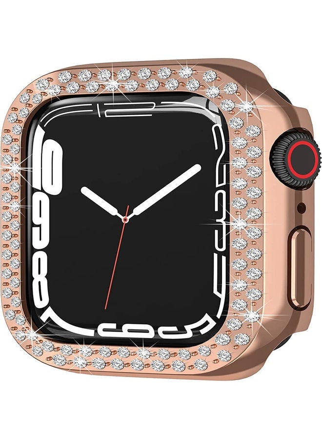 Beauenty Protective Diamond Crystal Bumper Cover for Apple Watch 7 45mm Rose Gold - Image 3