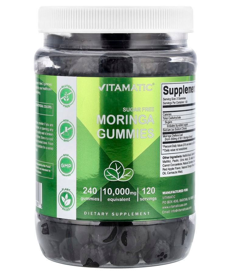 Vitamatic Moringa Gummies Sugar Free 240 Gummies (5000 mg per Gummy)