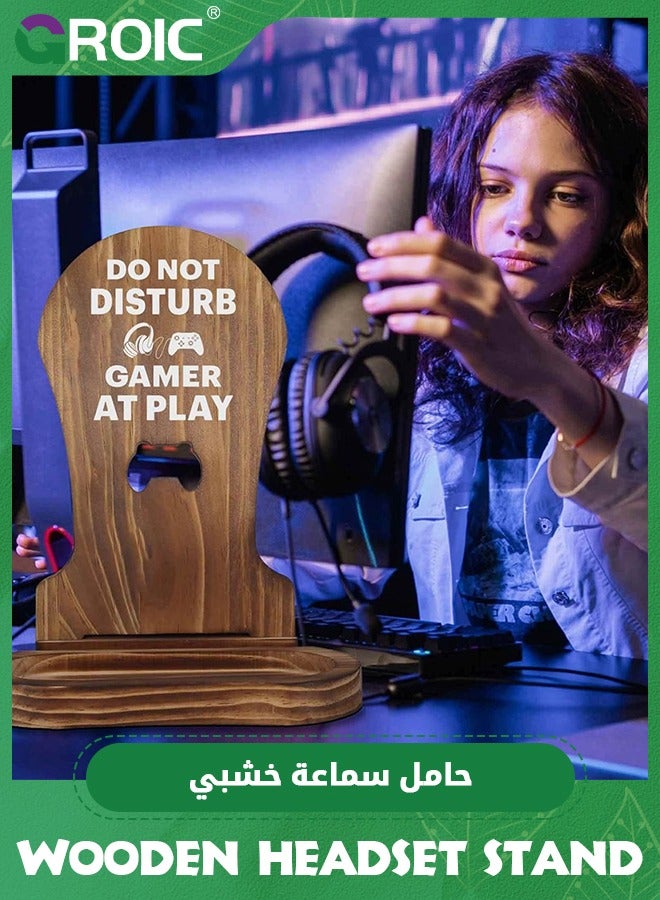 GROIC Gamer Gifts for Teenage Boys, Gaming Christmas Birthday Gifts for Men Son Boyfriend Husband Game Lover, Gamer Room Decor for Man, Wood Headset Stand for Gaming Desk Decor - Image 5